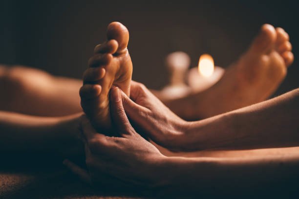 Sesión de reflexología en los pies